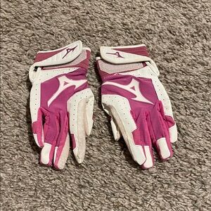 Mizuno Fuchsia and White Athletic Gloves